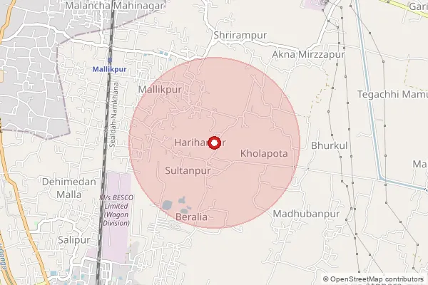Map showing approximate area covered by Pincode 743428 — Raghunathpur Bo, 24 Paraganas North