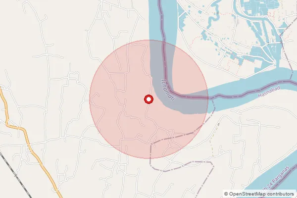Map showing approximate area covered by Pincode 743429 — Soladana Bo, 24 Paraganas North