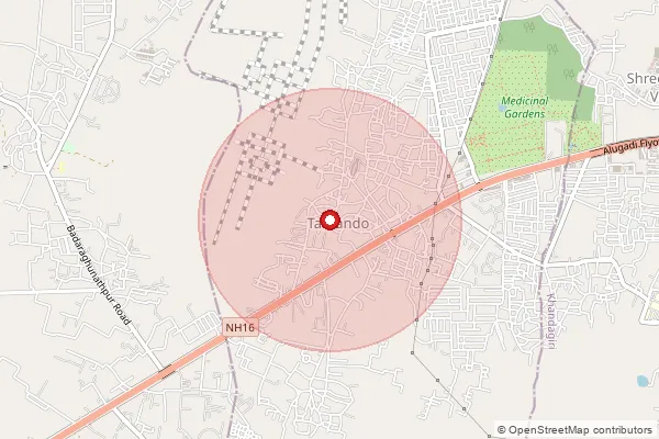 પિનકોડ 751028 — Tamando Sub Office, Khordha દ્વારા આવરી લેવાયેલ અંદાજિત વિસ્તાર દર્શાવતો નકશો