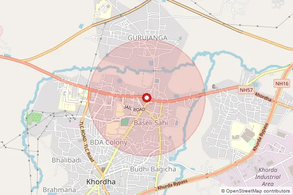 పిన్‌కోడ్ 752055 — Khurda Head Office, Khordha ద్వారా కవర్ చేయబడిన సుమారు ప్రాంతాన్ని చూపే మ్యాప్