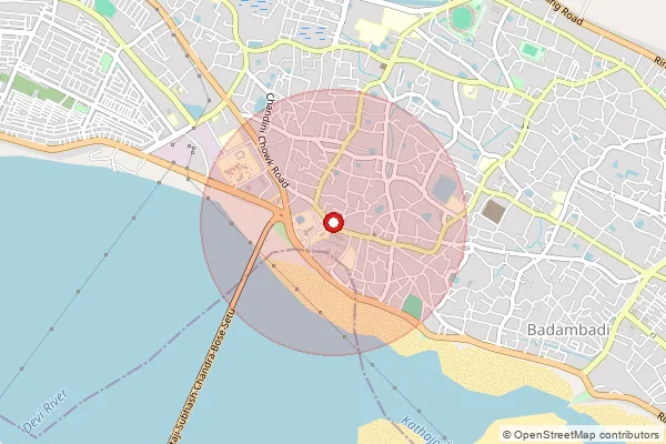 Map showing approximate area covered by Pincode 753007 — Medical College S.O (Cuttack), Cuttack