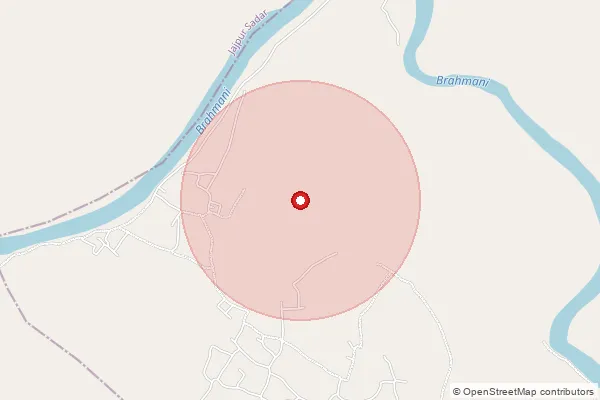 Map showing approximate area covered by Pincode 755005 — Arabal B.O, Jajapur