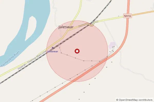 Map showing approximate area covered by Pincode 756021 — Kuanrpur B.O, Baleshwar