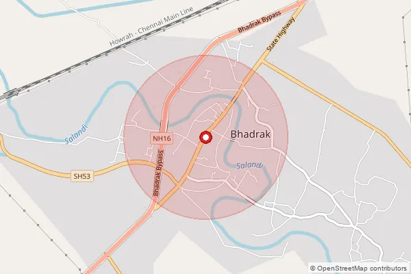 પિનકોડ 756100 — Bhadrak Head Office, Bhadrak દ્વારા આવરી લેવાયેલ અંદાજિત વિસ્તાર દર્શાવતો નકશો