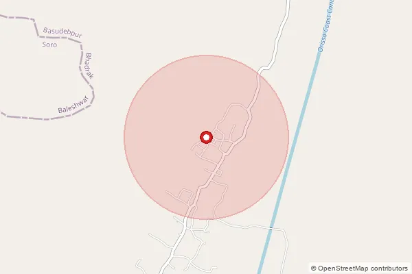 Map showing approximate area covered by Pincode 756162 — Eram S.O, Bhadrak