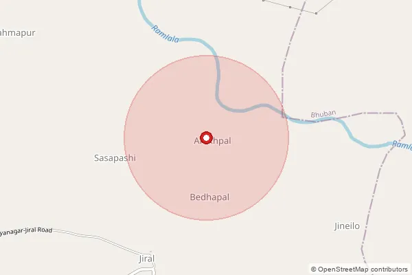 பின்கோடு 759023 — Bhairpur Branch Office, Dhenkanal ஆல் உள்ளடக்கப்பட்ட தோராயமான பகுதியைக் காட்டும் வரைபடம்