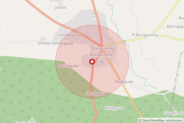 பின்கோடு 764056 — Benasur Branch Office, Koraput ஆல் உள்ளடக்கப்பட்ட தோராயமான பகுதியைக் காட்டும் வரைபடம்