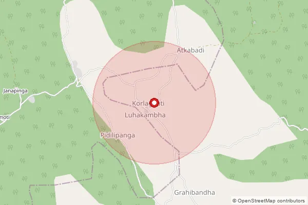பின்கோடு 765026 — Dhepaguda Branch Office, Rayagada ஆல் உள்ளடக்கப்பட்ட தோராயமான பகுதியைக் காட்டும் வரைபடம்