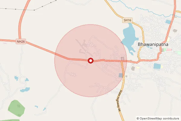 Map showing approximate area covered by Pincode 766001 — Bhawanipatna H.O, Kalahandi