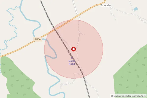 పిన్‌కోడ్ 766110 — Narla Road Sub Office, Kalahandi ద్వారా కవర్ చేయబడిన సుమారు ప్రాంతాన్ని చూపే మ్యాప్