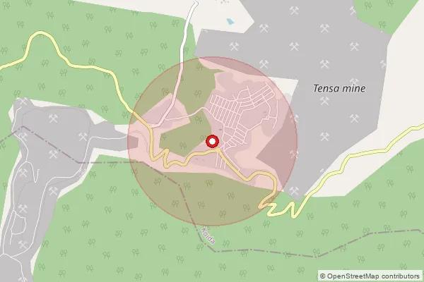 पिनकोड 770042 — Tensa Sub Office, Sundargarh द्वारे समाविष्ट केलेले अंदाजे क्षेत्र दर्शवणारा नकाशा