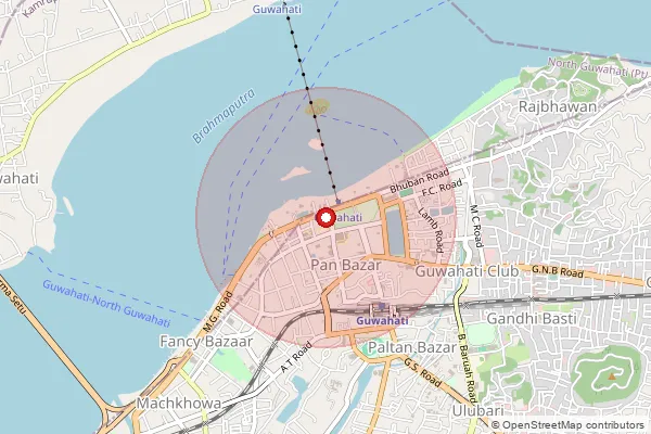 Map showing approximate area covered by Pincode 781002 — Ibc Guwahati P.O, Kamrup Metro