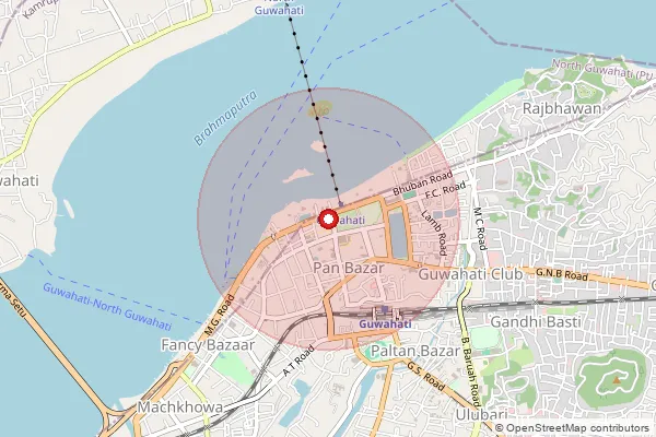 Map showing approximate area covered by Pincode 781006 — Assam Sachivalaya S.O, Kamrup Metro