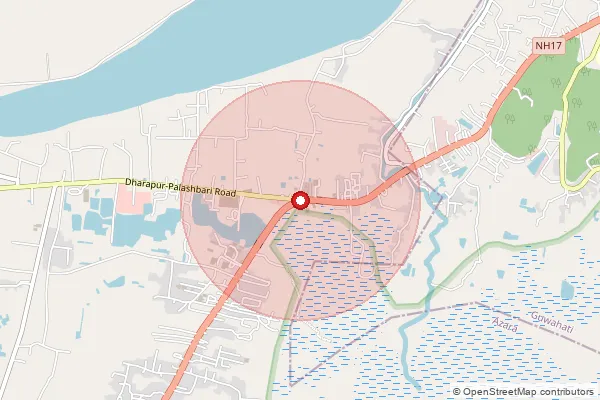 Map showing approximate area covered by Pincode 781017 — Dharapur B.O, Kamrup Metro