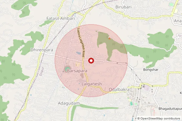 Map showing approximate area covered by Pincode 781018 — Binovanagar S.O, Kamrup Metro