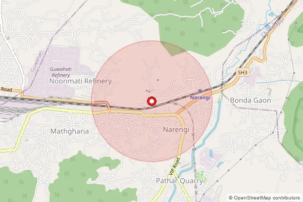 Map showing approximate area covered by Pincode 781026 — Panikhaiti B.O, Kamrup Metro