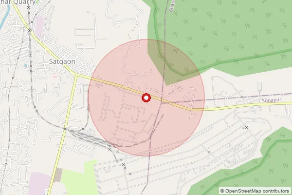 Map showing approximate area covered by Pincode 781027 — Amsinggaon E (S  85) B.O, Kamrup Metro