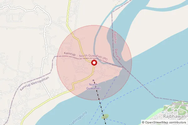 Map showing approximate area covered by Pincode 781030 — Rongmahal B.O, Kamrup