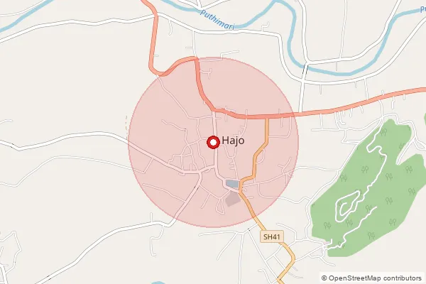 Map showing approximate area covered by Pincode 781102 — Kalitakuchi B.O, Kamrup