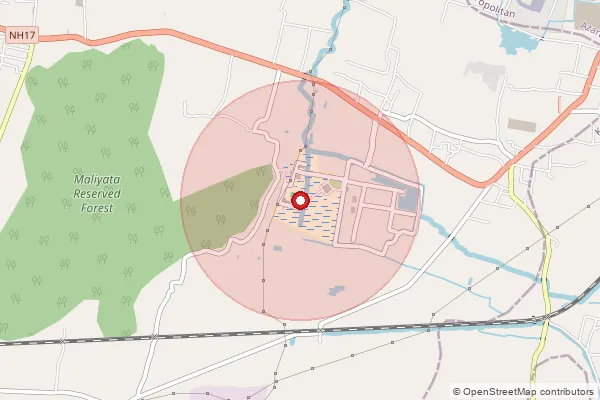 Map showing approximate area covered by Pincode 781120 — Borduar S.O, Kamrup