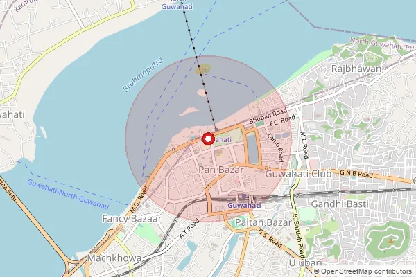 Map showing approximate area covered by Pincode 781132 — Nahira B.O, Kamrup