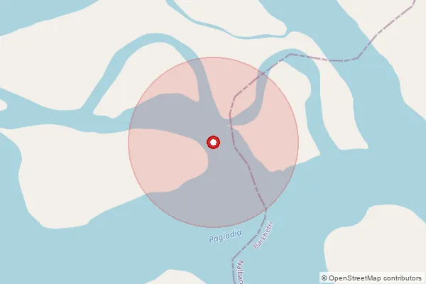 Map showing approximate area covered by Pincode 781303 — Batsar B.O, Nalbari