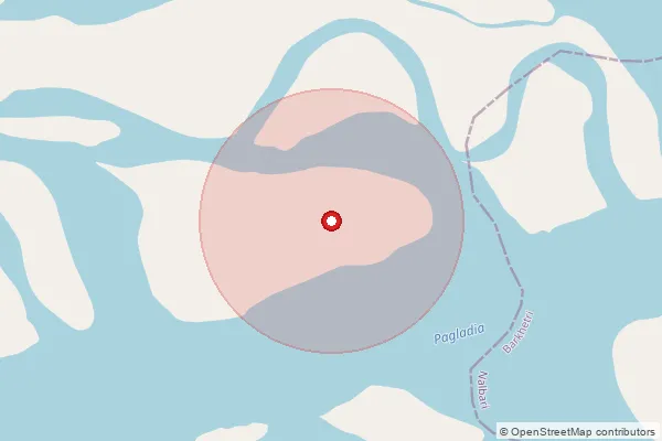 Map showing approximate area covered by Pincode 781304 — Dirua B.O, Nalbari