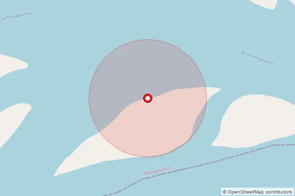 Map showing approximate area covered by Pincode 781319 — Bankubhanga B.O, Barpeta