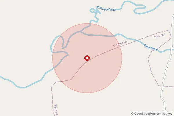 Map showing approximate area covered by Pincode 781328 — Kathalmurighat B.O, Bajali