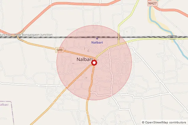 Map showing approximate area covered by Pincode 781343 — Dhanbil S.O, Baksa