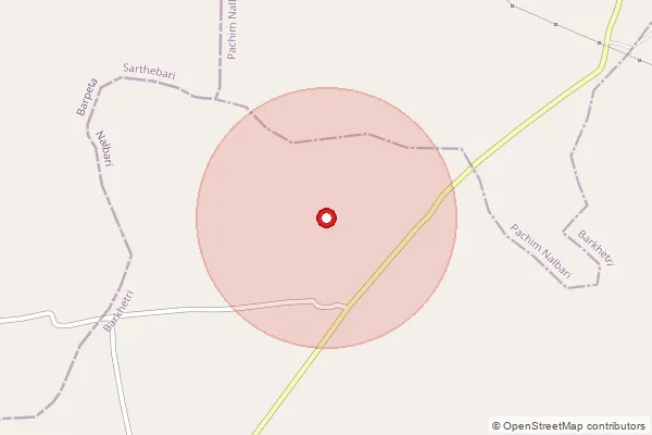 Map showing approximate area covered by Pincode 781349 — Balitara B.O, Nalbari