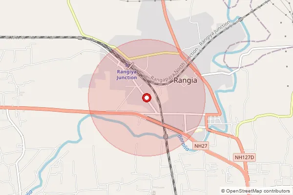 Map showing approximate area covered by Pincode 781365 — Rangia R.S. S.O, Kamrup