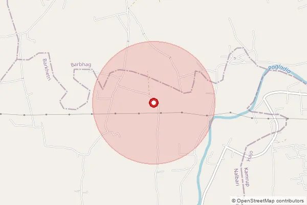 Map showing approximate area covered by Pincode 781366 — Baghdoba B.O, Baksa