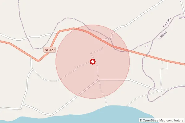 Map showing approximate area covered by Pincode 781370 — Gobradal B.O, Nalbari