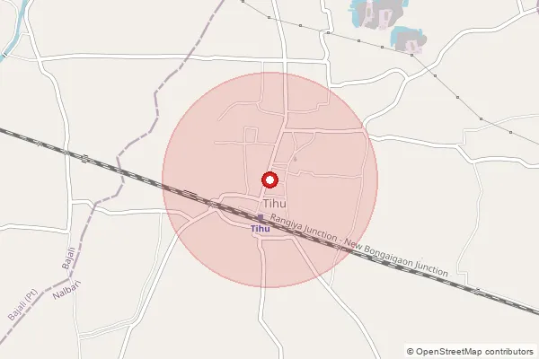 Map showing approximate area covered by Pincode 781371 — Bhaluki B.O, Bajali