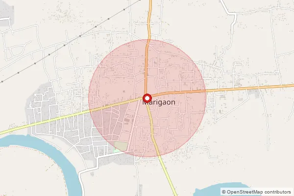 Map showing approximate area covered by Pincode 782104 — Kachadhara Nakhanda B.O, Marigaon