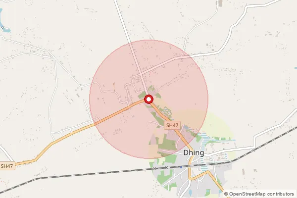 Map showing approximate area covered by Pincode 782123 — Borbheti Dhing B.O, Nagaon