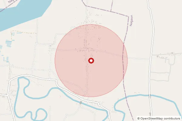 Map showing approximate area covered by Pincode 782143 — Bhomoraguri B.O, Nagaon