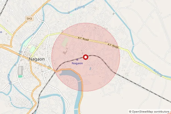 Map showing approximate area covered by Pincode 782435 — Hojai S.O, Hojai