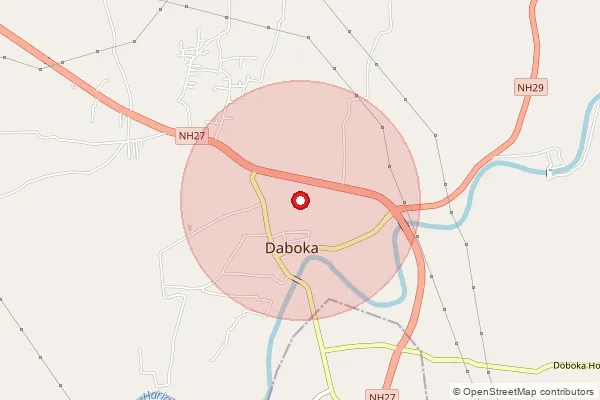 Map showing approximate area covered by Pincode 782440 — Changmaji B.O, Hojai