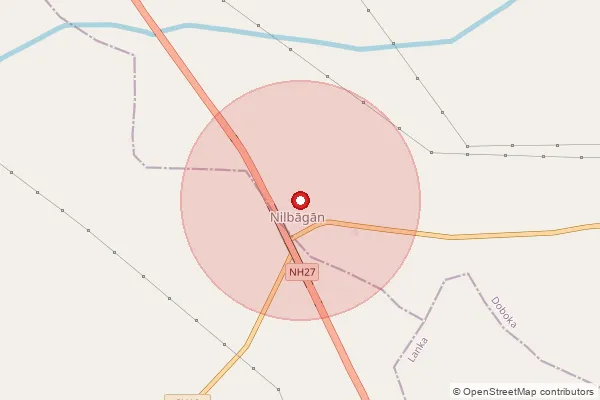 Map showing approximate area covered by Pincode 782445 — Joynagar Madrassa B.O, Hojai