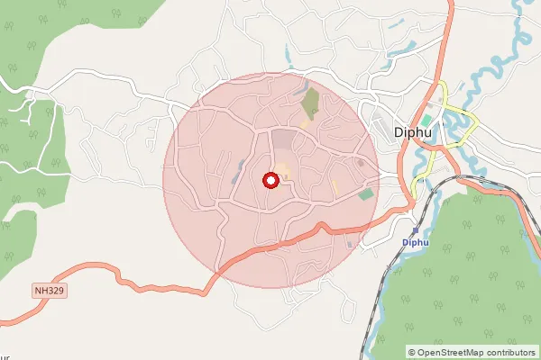 Map showing approximate area covered by Pincode 782481 — Bobilgaon B.O, Karbi Anglong