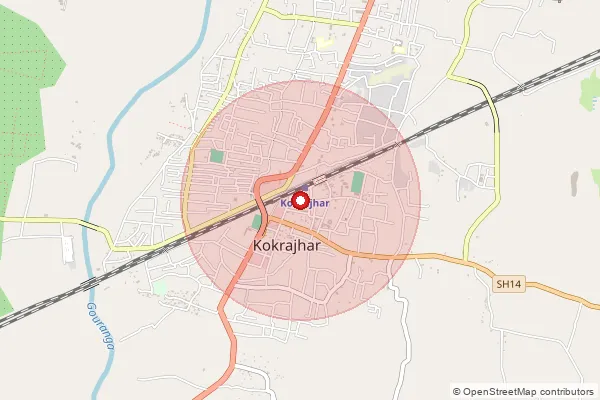 Map showing approximate area covered by Pincode 783333 — Grahampur B.O, Kokrajhar