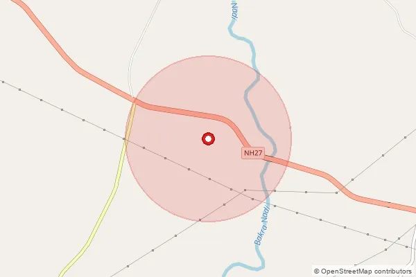 Map showing approximate area covered by Pincode 783373 — Champabati Bazar B.O, Chirang