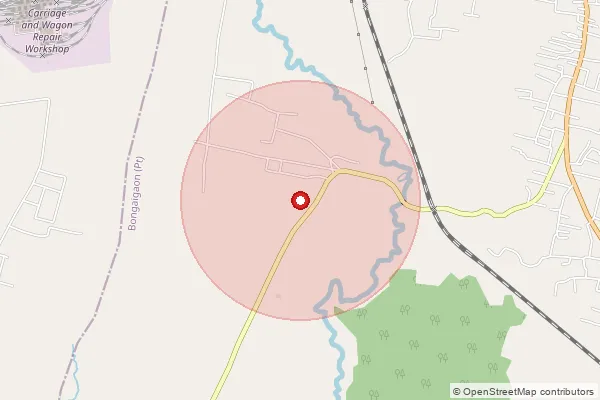Map showing approximate area covered by Pincode 783380 — Dongaigaon B.O, Bongaigaon