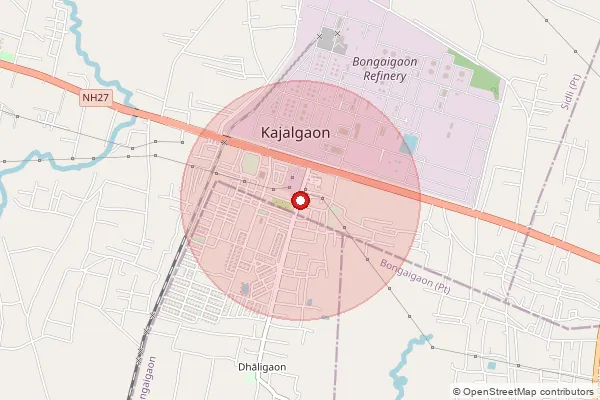 Map showing approximate area covered by Pincode 783385 — Dhaligaon S.O, Chirang