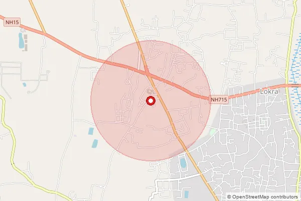 Map showing approximate area covered by Pincode 784001 — Tezpur H.O, Sonitpur