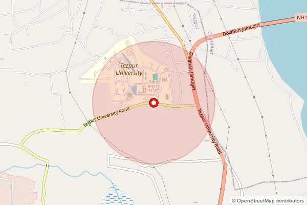 Map showing approximate area covered by Pincode 784028 — Napaam S.O, Sonitpur