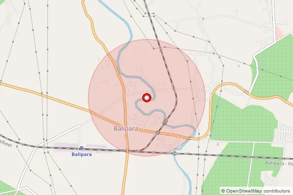 Map showing approximate area covered by Pincode 784101 — Ameribari B.O, Sonitpur