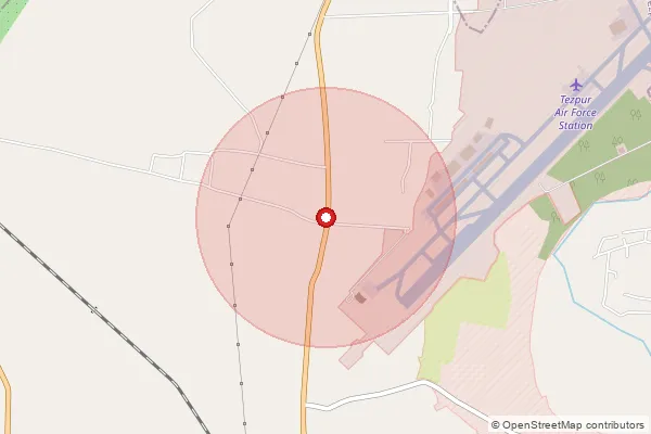 Map showing approximate area covered by Pincode 784111 — Gormara B.O, Sonitpur